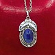 An art Nouveau necklace in silver set with lapis lazuli An art Nouveau necklace in silver set with lapis lazuli